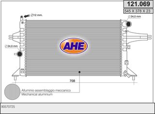 121.069 – AHE, Ψυγείο OPEL ASTRA F CLASSIC/ASTRA G/ZAFIRA A