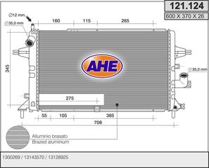 121.124 – AHE, Ψυγείο OPEL ASTRA H CDTi 04-10