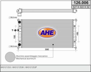 126.006 – AHE, Ψυγείο VW CADDY II/POLO 6N1-6N2-6V2-6V5, SEAT IBIZA II