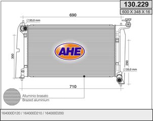 130.229 – AHE, Ψυγείο TOYOTA AVENSIS T25 03-08/COROLLA E12 01-07