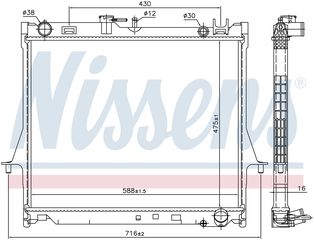 60855 – NISSENS, Ψυγείο ISUZU D-MAX I 2.5 DiTD 4X4 TFR,TFS 02-12