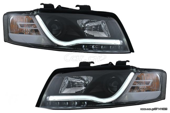 ΦΑΝΑΡΙΑ ΕΜΠΡΟΣ Headlights LED DRL Audi A4 8E (2001-2004) Daytime Running Lights Black