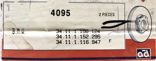 ΔΙΣΚΟΠΛΑΚΑ ΕΜ. BMW E12 > SERIES 5 (AD)-thumb-1