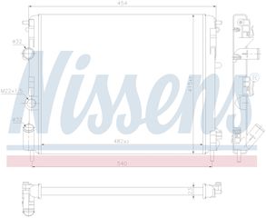 637931 – NISSENS, Ψυγείο RENAULT CLIO II 98-10/KANGOO 97-, NISSAN KUBISTAR 03-, DACIA LOGAN 04- /SANDERO 08-