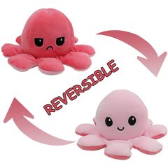 Λούτρινο Παιχνίδι Χταπόδι που Αλλάζει Διάθεση - Mood Swings Reversible Happy , Angry Octopus Σκούρο Ρόζ,Ροζ