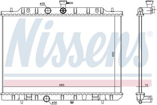 67365 – NISSENS, Ψυγείο NISSAN X-TRAIL T31 07-13