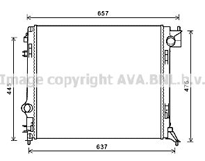 DN2424 – AVA COOLING, Ψυγείο NISSAN QASHQAI II J11 1.6 13- /X-TRAIL T32 1.6 dCi 2014 έως 04.2015, RENAULT KADJAR 15- /ESPACE V 1.6 dCi 15-