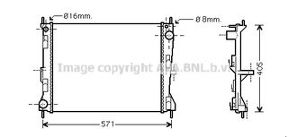 DNA2235 – AVA COOLING, Ψυγείο NISSAN MICRA III K12 1.5 dCi 03-10, RENAULT CLIO III 05-14 για οχήματα χωρίς A/C