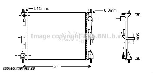 DNA2235 – AVA COOLING, Ψυγείο NISSAN MICRA III K12 1.5 dCi 03-10, RENAULT CLIO III 05-14 για οχήματα χωρίς A/C