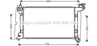 TO2302 – AVA COOLING, Ψυγείο TOYOTA AVENSIS T25 03-08/COROLLA E12 02-07