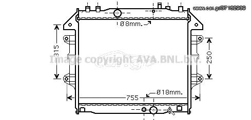 TO2432 – AVA COOLING, Ψυγείο TOYOTA HILUX VII 05-15