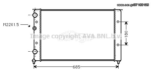 VNA2124 – AVA COOLING, Ψυγείο VW POLO 6N1-6N2 96-01/LUPO 98-05, SEAT AROSA 1.4 TDI