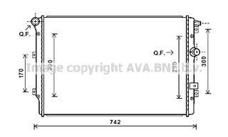 VNA2324 – AVA COOLING, Ψυγείο VW SHARAN 10- /TIGUAN 07-18, SEAT ALHAMBRA 10-