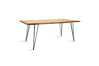 Τραπέζι "RICH" από μασίφ ξύλο-μέταλλο σε καρυδί-μαύρο χρώμα 200x93x79