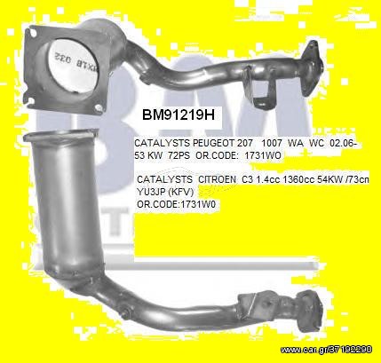 ΚΑΤΑΛΥΤΗΣ OPEL CITROEN C2 / C3  1.4/1.6cc  2002-    KARALOIZOS exhaust
