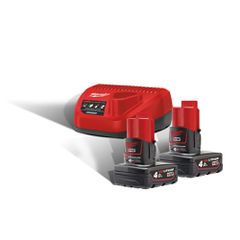 MILWAUKEE M12 NRG-402 2 ΜΠΑΤΑΡΙΕΣ 12V 4.0 AH ΦΟΡΤΙΣΤΗΣ C12 C ( 4933459211 )