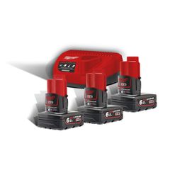 MILWAUKEE M12 NRG-603 3 ΜΠΑΤΑΡΙΕΣ 12V 6.0 AH ΦΟΡΤΙΣΤΗΣ C12 C ( 4933459208 )
