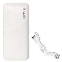 Power Bank 9600mAh - Μπαταρία για Κινητά, Κάμερες και Tablet 2 USB με Τριπλό Καλώδιο - Power Pro Λευκό Q2