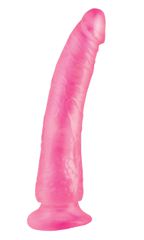 Basix Rubber Works Slim With Suction Cup 7in Pink