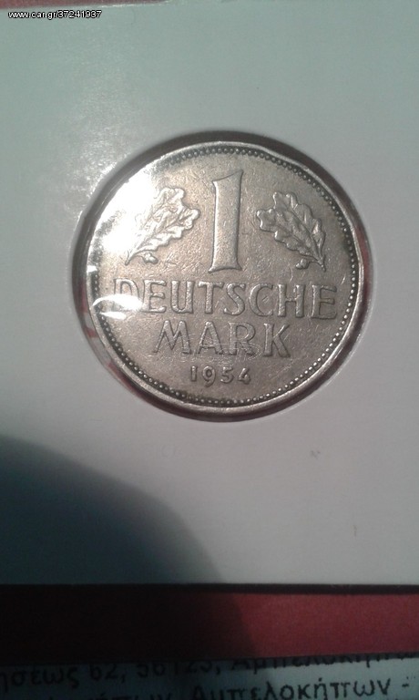 1 MARK  1954 F ,  GERMANY 