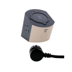 ΠΟΛΥΠΡΙΖΟ Corner 2 S/K & ΑΣΥΡΜΑΤΗ ΦΟΡΤΙΣΗ + USB A+C Μπεζ/Μαύρο