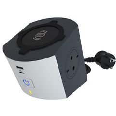 ΠΟΛΥΠΡΙΖΟ Corner 2 S/K & ΑΣΥΡΜΑΤΗ ΦΟΡΤΙΣΗ + USB A+C ΛΕΥΚΟ/ΜΑΥΡΟ