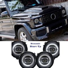 ΦΑΝΑΡΙΑ ΕΜΠΡΟΣ Full LED Headlights MERCEDES G-Class W463 (2005-2017) Chrome Facelift 2018 Design with Dynamic Start Up