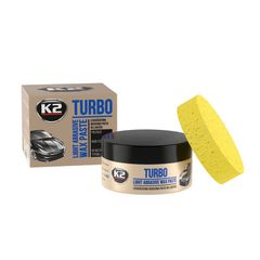 Γυαλιστική αλοιφή με κερί K2 Turbo 250gr σετ με σφουγγάρι εφαρμογής 2τμχ