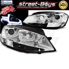 ΦΑΝΑΡΙΑ ΕΜΠΡΟΣ [U-LED DRL] *CHROME* VW GOLF 7 | ® StreetBoys - Car Tuning Shop