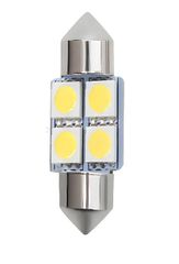 LED Σωληνωτό 31mm με 4 5050 SMD Λευκό φως 12V Κωδικός XF572...SoundStreet....