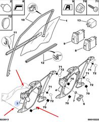 ΓΡΥΛΟΣ ΠΑΡΑΘΥΡΟΥ ΕΜΠΡΟΣ ΑΡΙΣΤΕΡΟΣ CITROEN XSARA I,II (5ΘΥΡΟ)  00009221H4