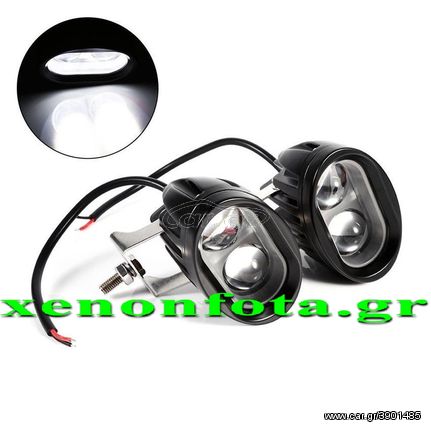 Προβολάκι LED Νέας Τεχνολογίας Cree 6D Οβάλ Καρφί 12-30V 20W τιμή τεμαχίου.....Sound☆Street.....