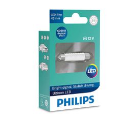 Led Philips Festoon 43mm 6000K 12V Ultinon Κωδικός 11864ULWX1....SoundStreet....
