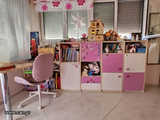 Παιδικο κρεβατι, γραφείο, βιβλιοθήκη