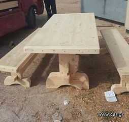 Τραπέζια Μοναστηριακα ξύλινα σε προσφορά για εσωτερικό και εξωτερικό χώρο στα μέτρα που θέλετε