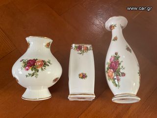 3 βαζα Royal Albert  old country roses αγγλιας