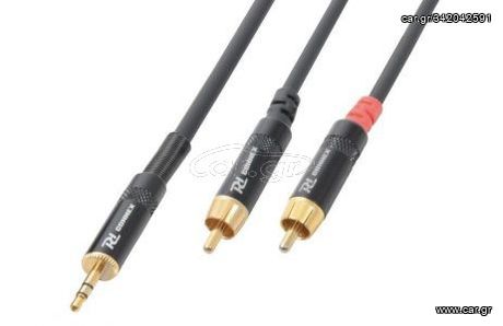 POWER DYNAMICS CABLE 3,5MM - TWO (2) RCA MALE.