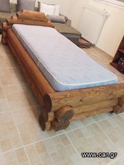 Μονό κρεβάτι από μασιφ ξύλο