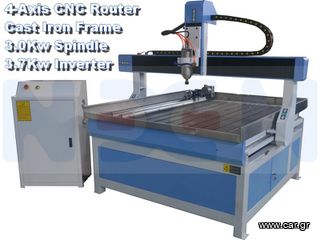 CNC Router 1200x1200x300mm with 4-axis Cast Iron Body
