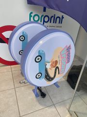 Καινούργια Πινακίδα φωτιζόμενη 2 όψεων 60εκ Στρογγυλή-thumb-6