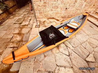 κανο / Kayak Aqua Marina Tomahawk II TH-425 15667 πορτοκαλι /  Φουσκτωτο Μαζί με τσάντα μεταφοράς και παρελκόμενα