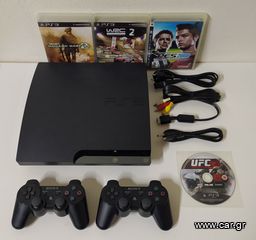 Sony PS3 Slim 250GB + 2 Χειριστήρια + 4 Παιχνίδια