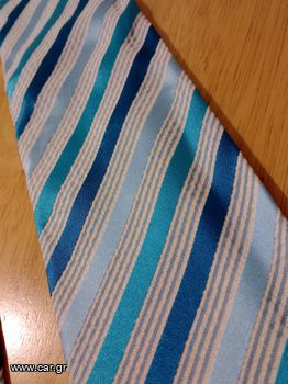 Γραβάτα JOHNSON TYE 100% SILK - BLUE AQUA WHITE