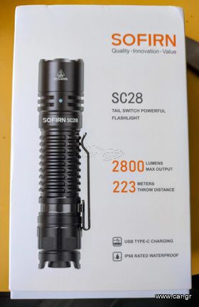 ΦΑΚΟΣ SOFIRN SC28 XHP50BHD LED - ΦΟΡΤΙΣΗ USB-C - ΠΟΛΥ ΔΥΝΑΤΟΣ - TACTICAL -ΥΠΑΡΧΕΙ ΒΙΝΤΕΟ