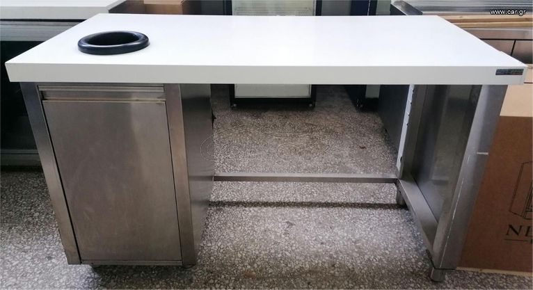 Ερμάριο Ανοξείδωτο Με Επένδυση Αμπάρι & Λάστιχό Φ23Cm 155x72,5x97Cm - Μεταχειρισμένο.