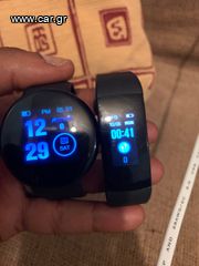 Δύο ρολόγια smart watch για σύνδεση με κινητό κλείσεις παλμούς καρδιάς περπάτημα μπαταρία δύο μέρες￼