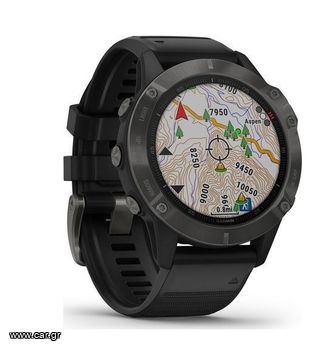 Garmin Fenix 6 Sapphire Stainless Steel 47mm Smartwatch με Παλμογράφο (Carbon Grey DLC with Black Band)