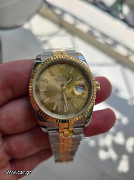 Rolex Datejust 36 116233 Gold Dial Watch Superclone 18k gold plated 904L steel with new movement VR3135-2