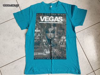 Μπλουζάκι Vegas χρώμα γαλάζιο Νο L