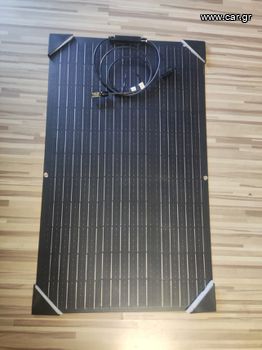 Semi flexible black solar panel / ημιεύκαμπτο ηλιακό πάνελ 100W (ETFE technology)